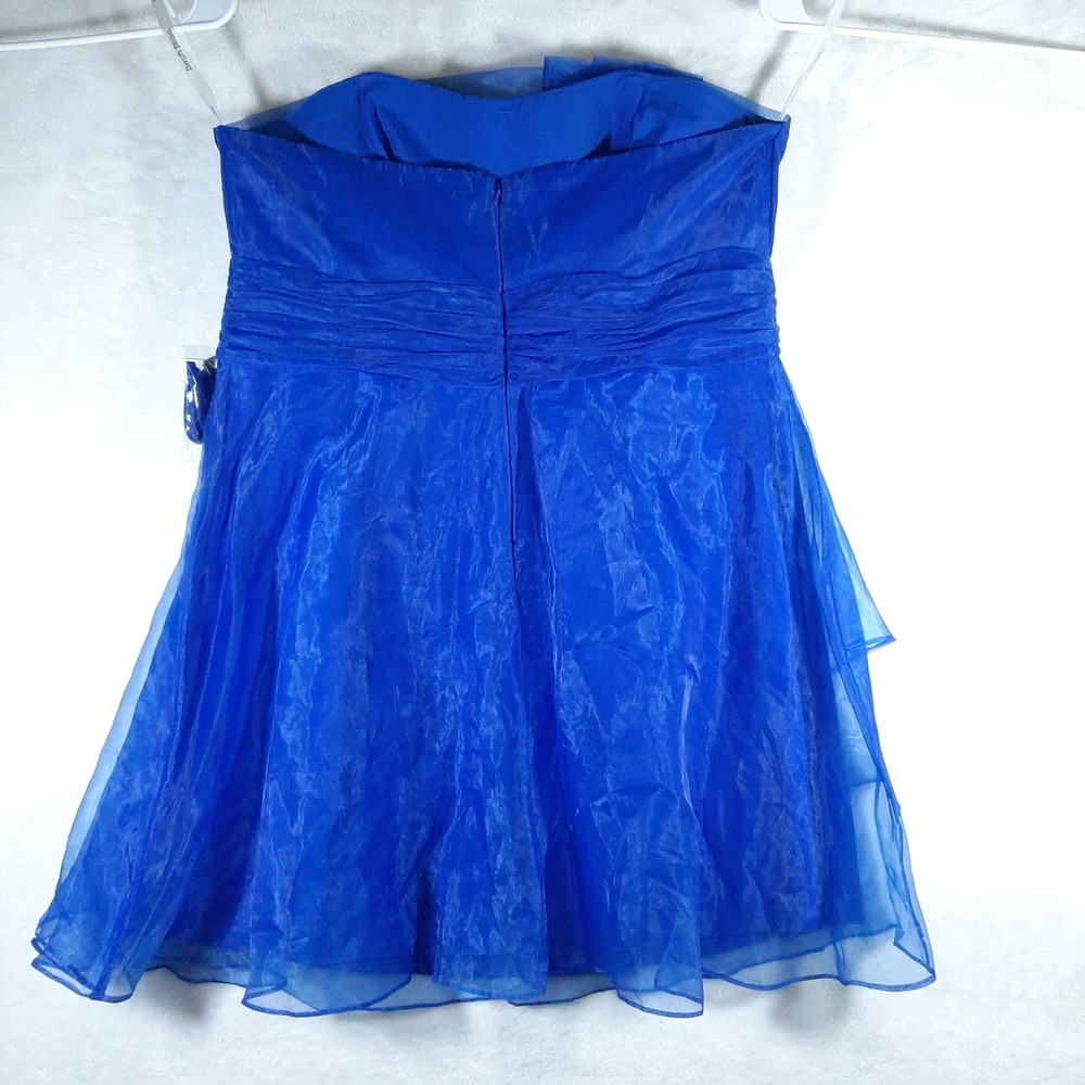 Davids Bridal Royal Blue Strapless Homecoming Cocktail Short Dress size 14